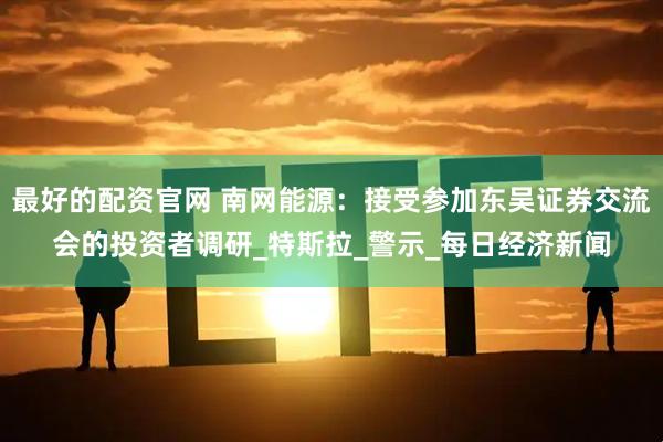 最好的配资官网 南网能源：接受参加东吴证券交流会的投资者调研_特斯拉_警示_每日经济新闻